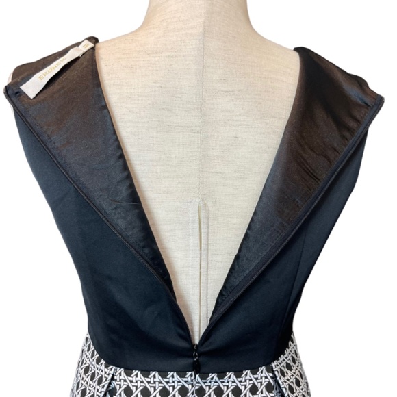 Eruner Satin and Geometric Print Brocade Fit and Flare Dress - Picture 5 of 8